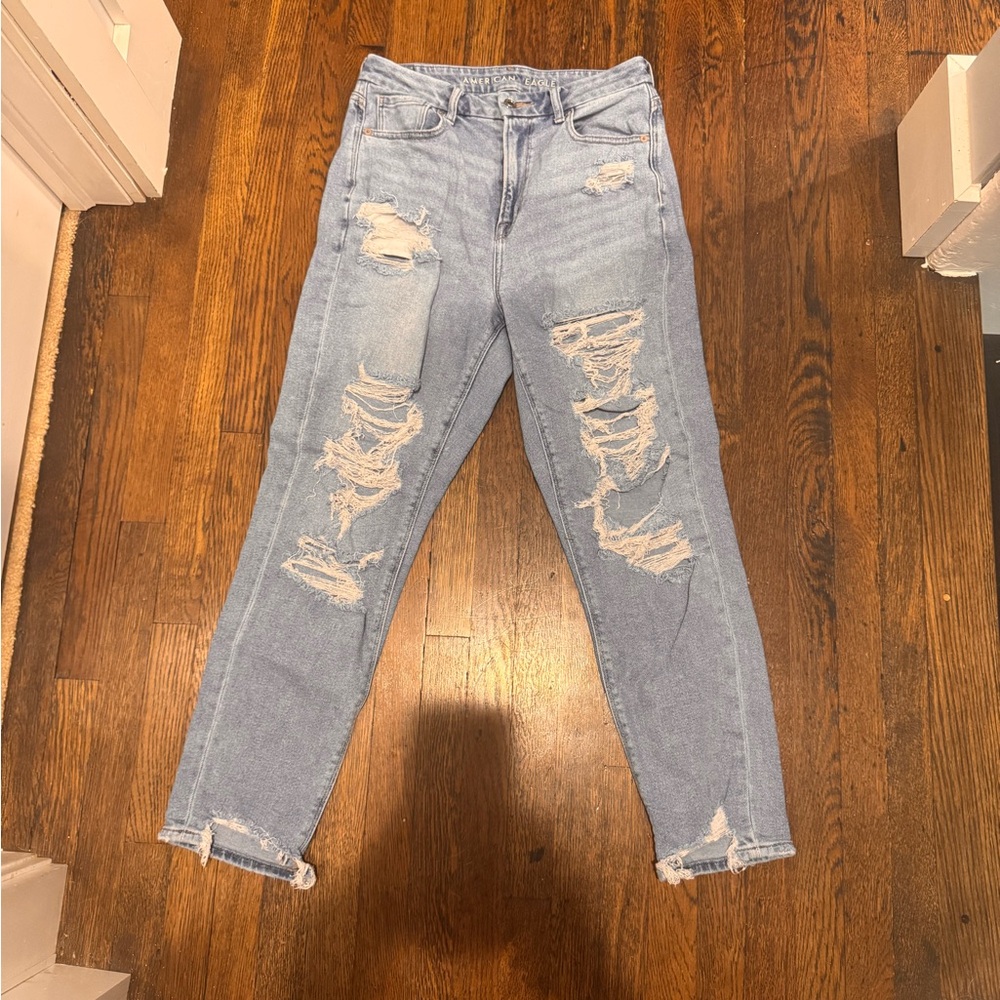 American Eagle Outfitters Light Blue Distressed Skinny Jeans